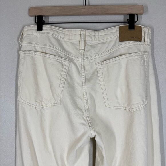 Rag & Bone Dre Low Rise Baggy Boyfriend Jeans Ecru Cream Denim Wide Leg Women 29 - Picture 7 of 9